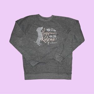 Charcoal Crewneck Sweater with Inspirational Print